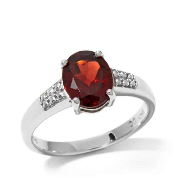 RAVENNA Jewelry - GARNET Solitaire Ring Sz 5 January birthstone